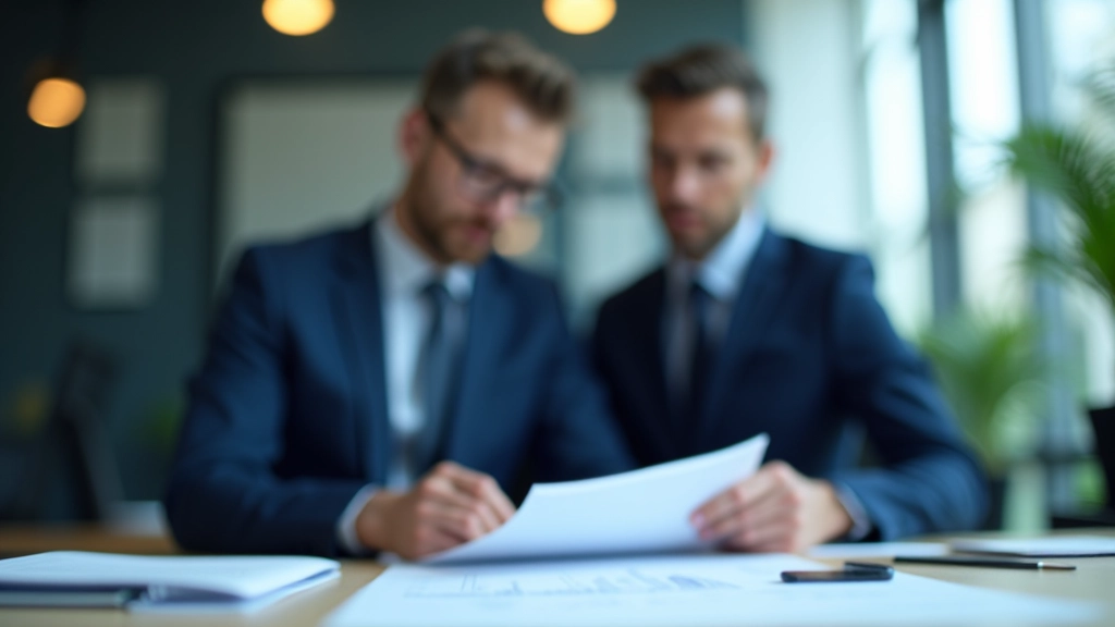 Businessman in suit analyzing spreadsheet with economic data and financial projections