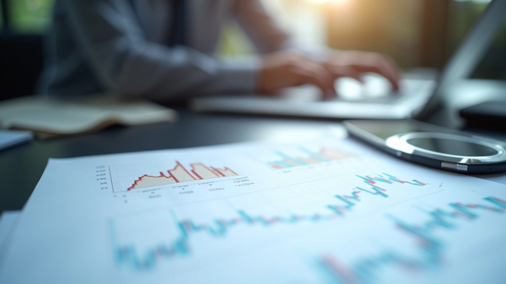 Wirtschaftsdatenvisualisierung mit Zinsdiagrammen und Markttrends