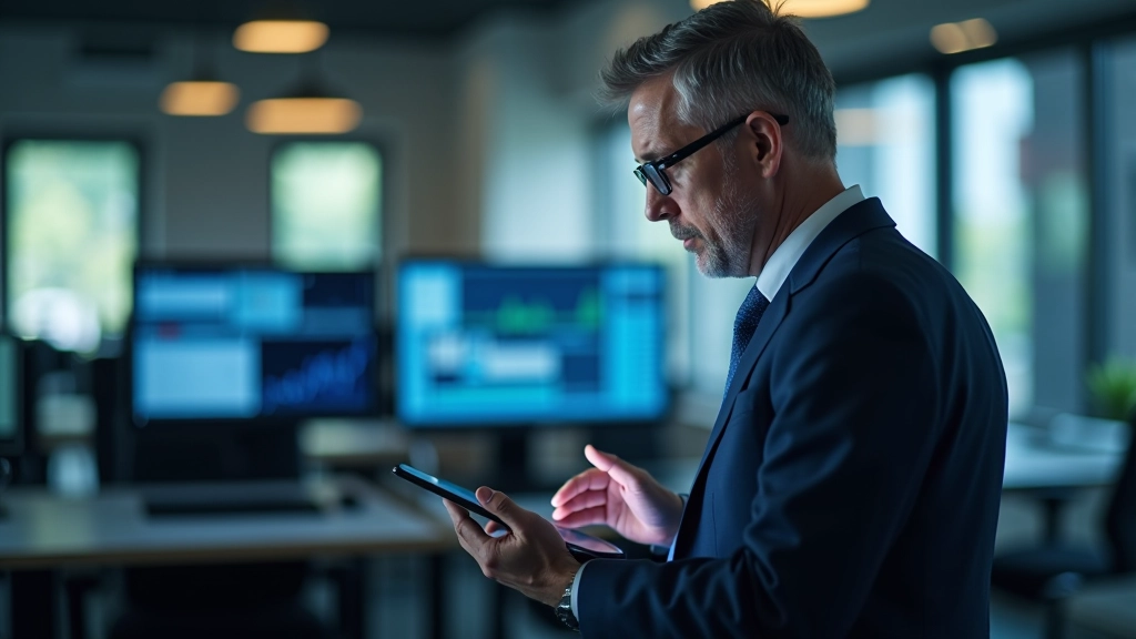 Economist examining financial charts and interest rate trends on tablet